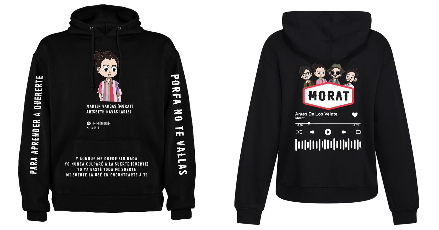 Sudadera personalizada| Negra| Mi suerte| Arisbeth