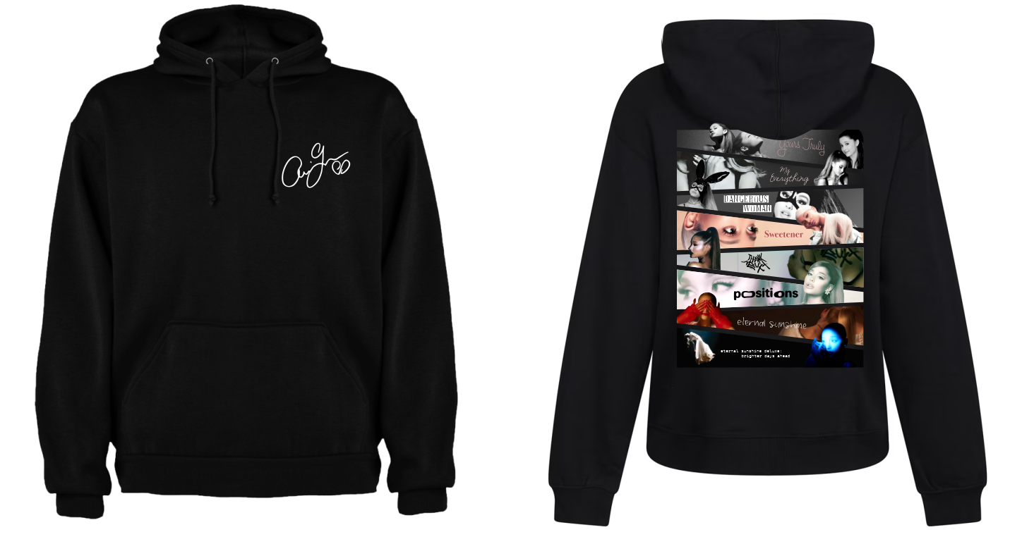 Sudadera personalizada| Negra| Ariana Grande| Albums