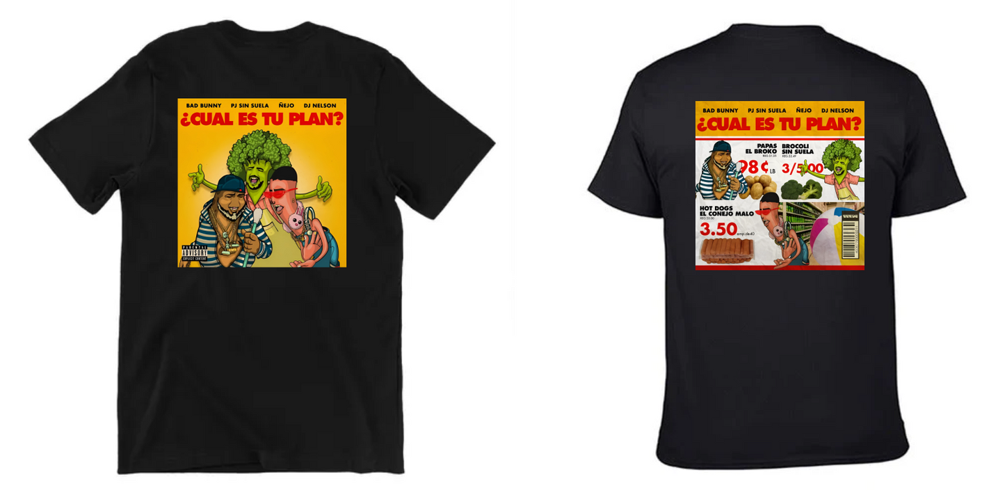Playera Negra| Bad Bunny| Cual es tu plan?