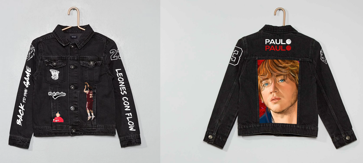 Chaqueta de lona| Negra| Paulo Londra| Leones con flow