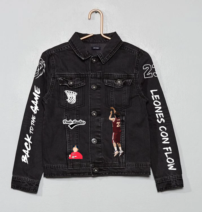 Chaqueta de lona| Negra| Paulo Londra| Leones con flow| Dama