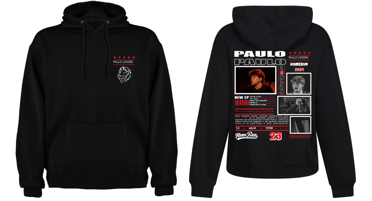 Sudadera Negra| Paulo Londra | Leon