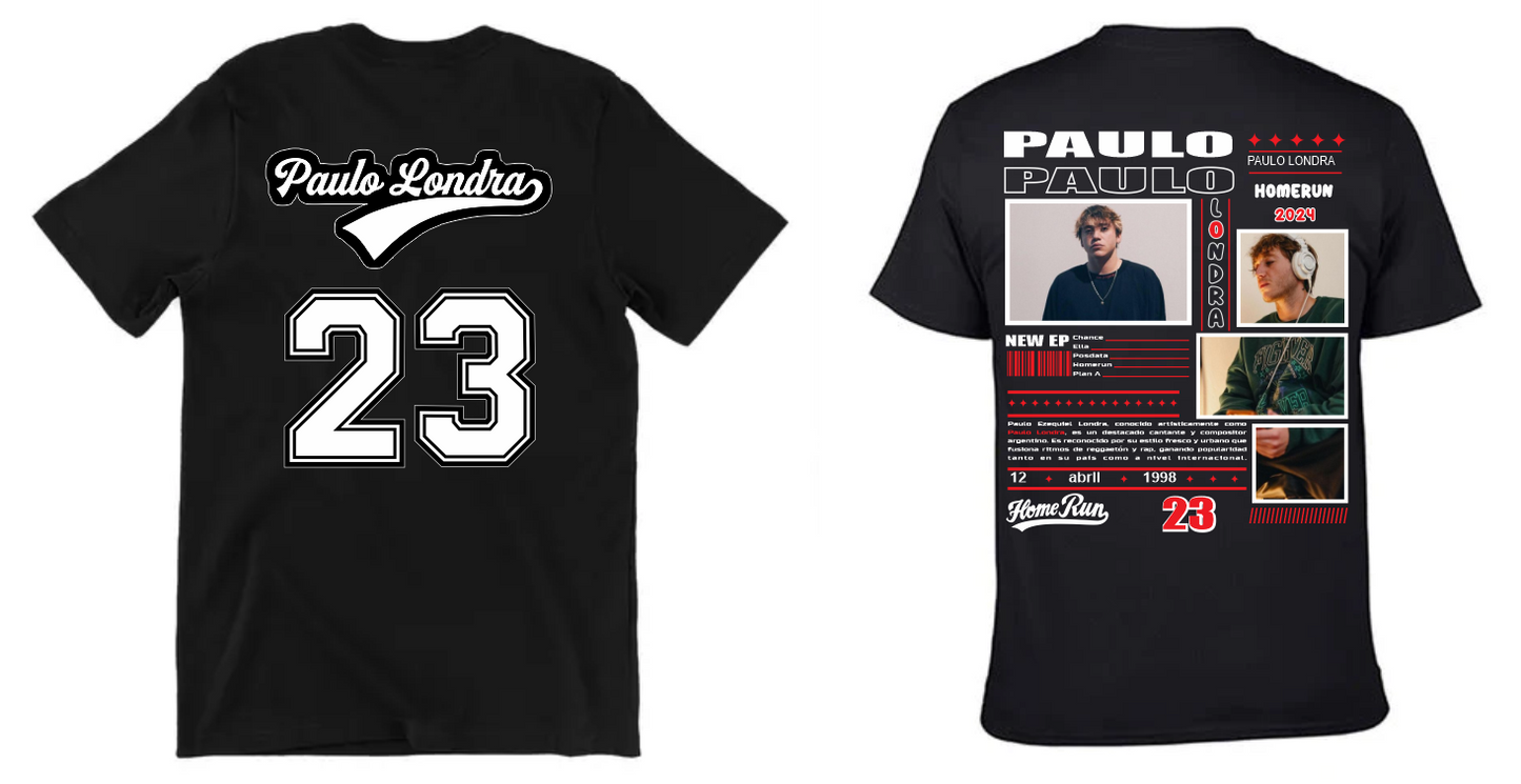 Playera Personalizada | Paulo Londra |Negro| 23