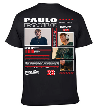 Playera Personalizada | Paulo Londra |Negro| 23