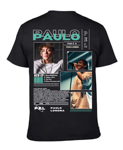 Playera Personalizada | Paulo Londra |Negro| Nombre verde