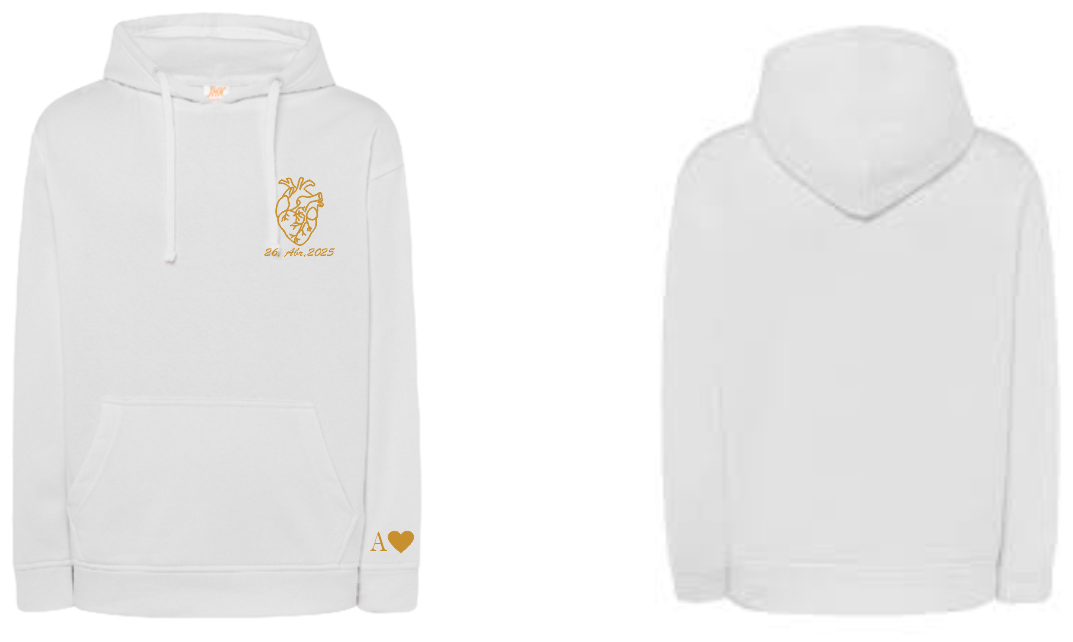 Sudadera personalizada| Crema| Corazon y fecha