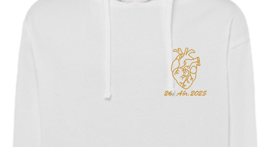 Sudadera personalizada| Crema| Corazon y fecha