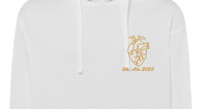 Sudadera personalizada| Crema| Corazon y fecha