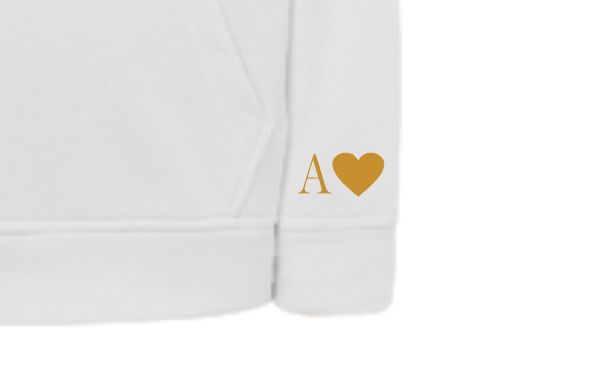 Sudadera personalizada| Crema| Corazon y fecha