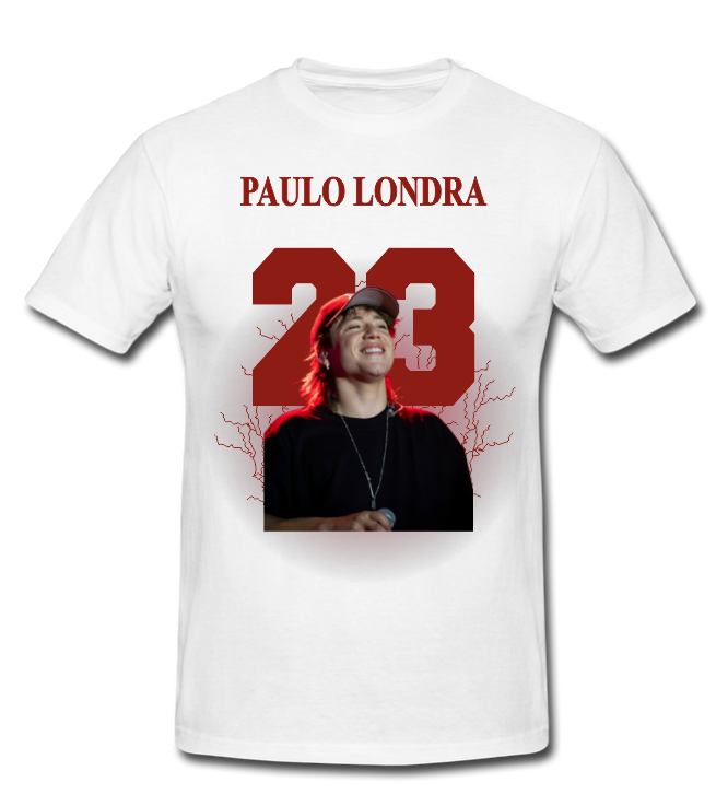 Playera Personalizada|Blanca | Paulo Londra | Rayos