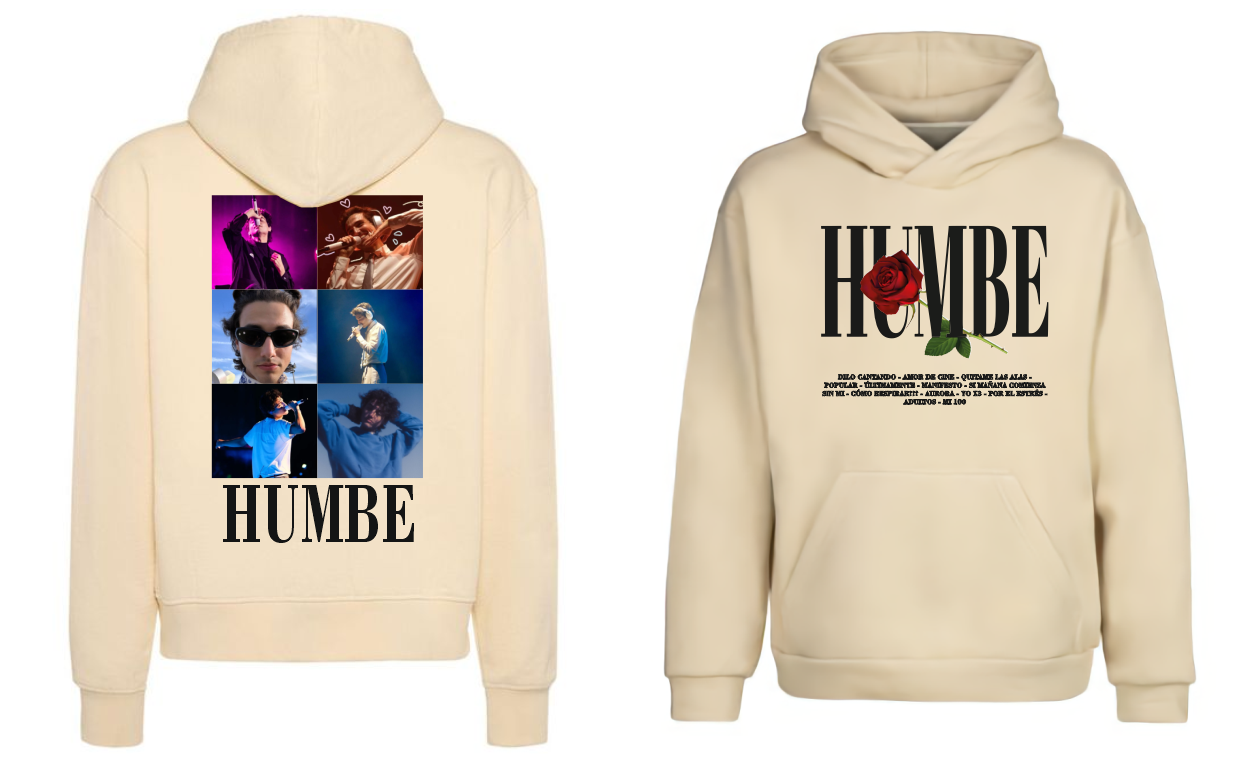 Sudadera Beige| Humbe| Rosa Roja