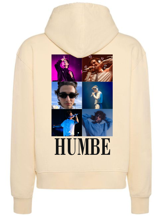 Sudadera Beige| Humbe| Rosa Roja