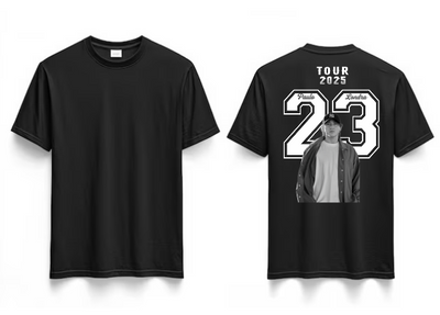 Playera Personalizada | Paulo Londra |Negro| 23 | Tour 2025 Espalda