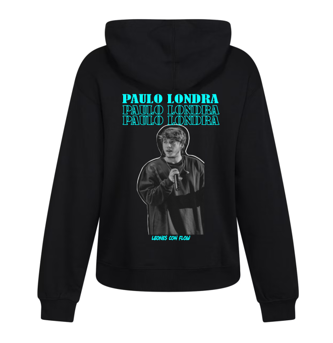 Sudadera Negra| Paulo Londra| Collage | 23 Letra Aqua