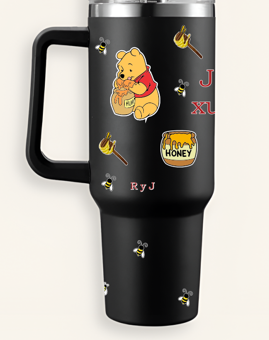 Vasos Térmico 1300ml | Negro| Winnie the Pooh
