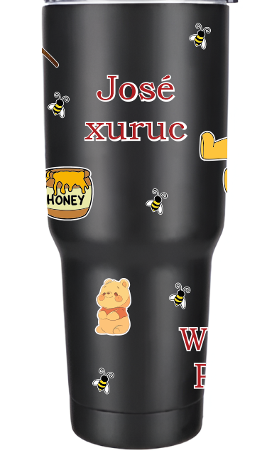 Vasos Térmico 1300ml | Negro| Winnie the Pooh