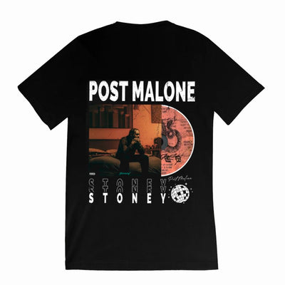 Playera | Negra | Post Malone | Disco Stoney