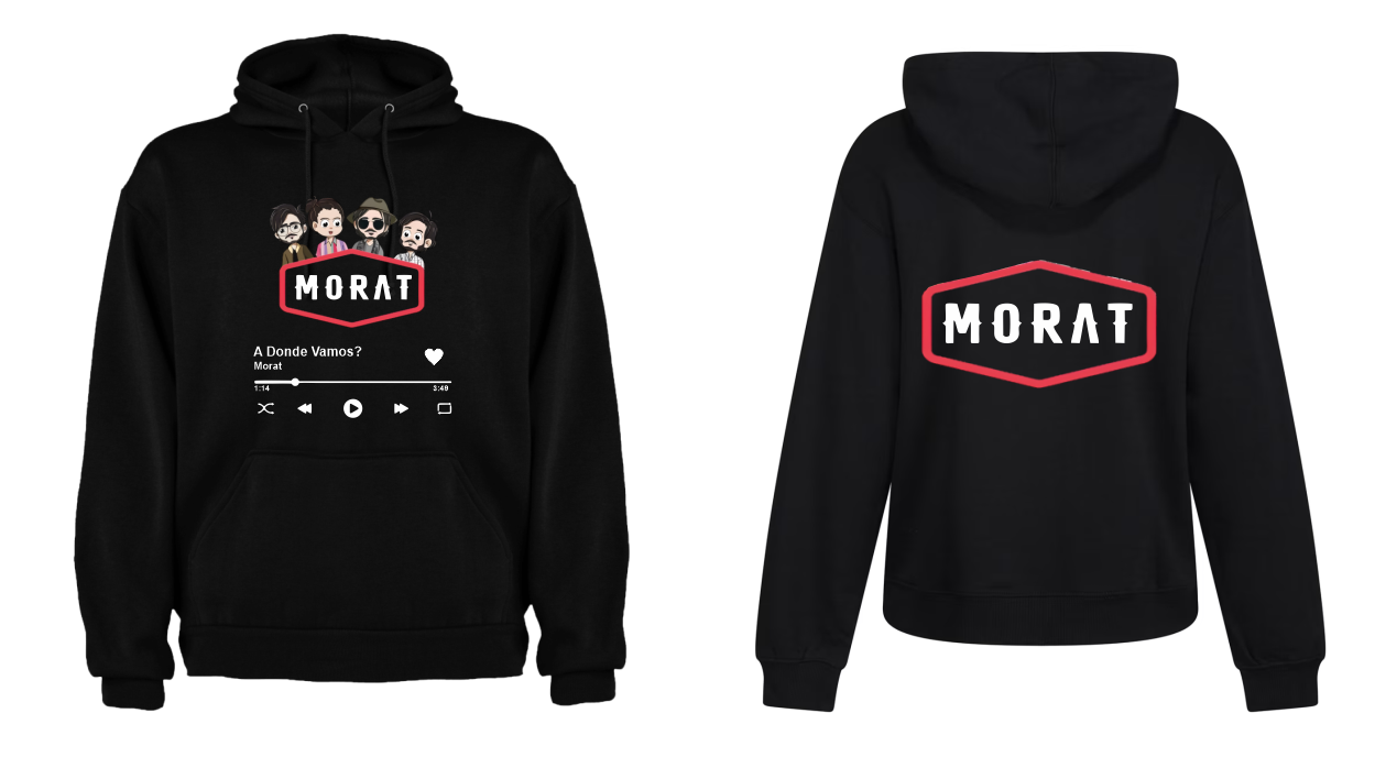 Sudadera Morat | Negro | A donde vamos?| Logo espalda