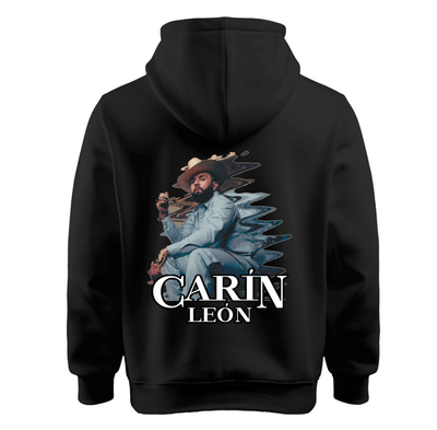 | Sudadera Negra | Carín León | Azul Ondulado