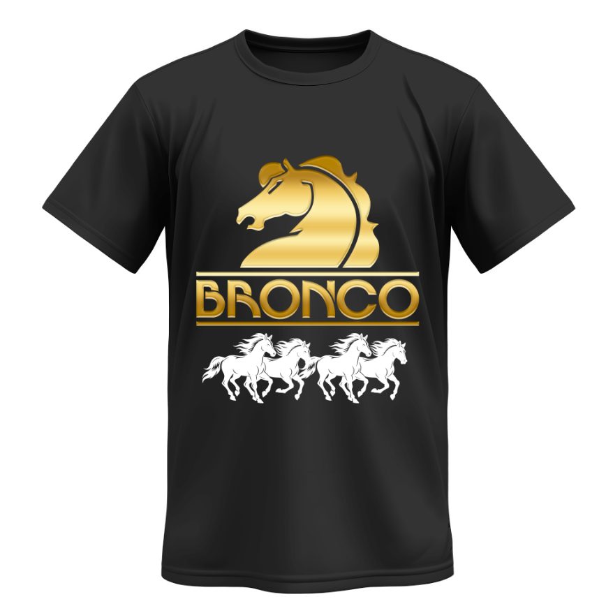 Playera | Negra | Bronco | Dorado |