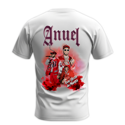 Playera | Blanca | Anuel | Real hasta la muerte ROJO |