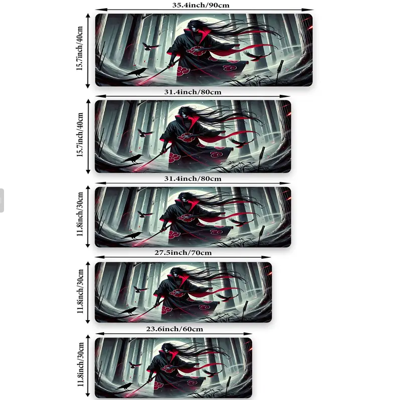 Mouse Pads Gamer | Anime Naruto | Itachi Uchiha Sombras