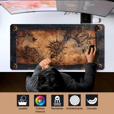 Mouse Pads Gamer | Mapa antiguo | Brújula