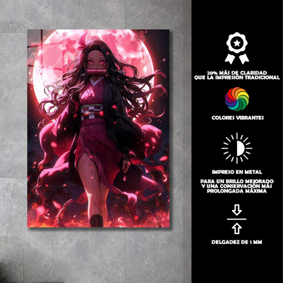 Cuadro Metálico Personalizable | Nezuko | Luna Llena