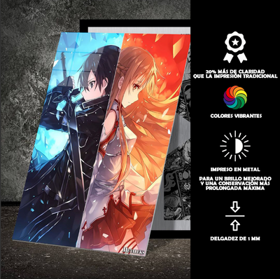 Cuadro Metálico Personalizable | (SAO), Kirito y Asuna.