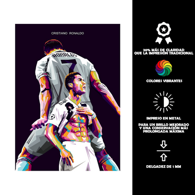 Cuadro Metálico Personalizable | Cristiano Ronaldo | Arte pop
