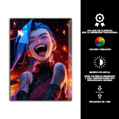Cuadro Metálico Personalizable | Jinx | League of Legends |