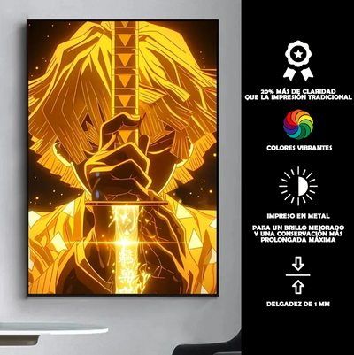Cuadro Metálico Personalizable | Zenitsu Agatsuma | Demon Slayer