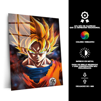 Cuadro Metálico Personalizable | Son Gokū | Destellos