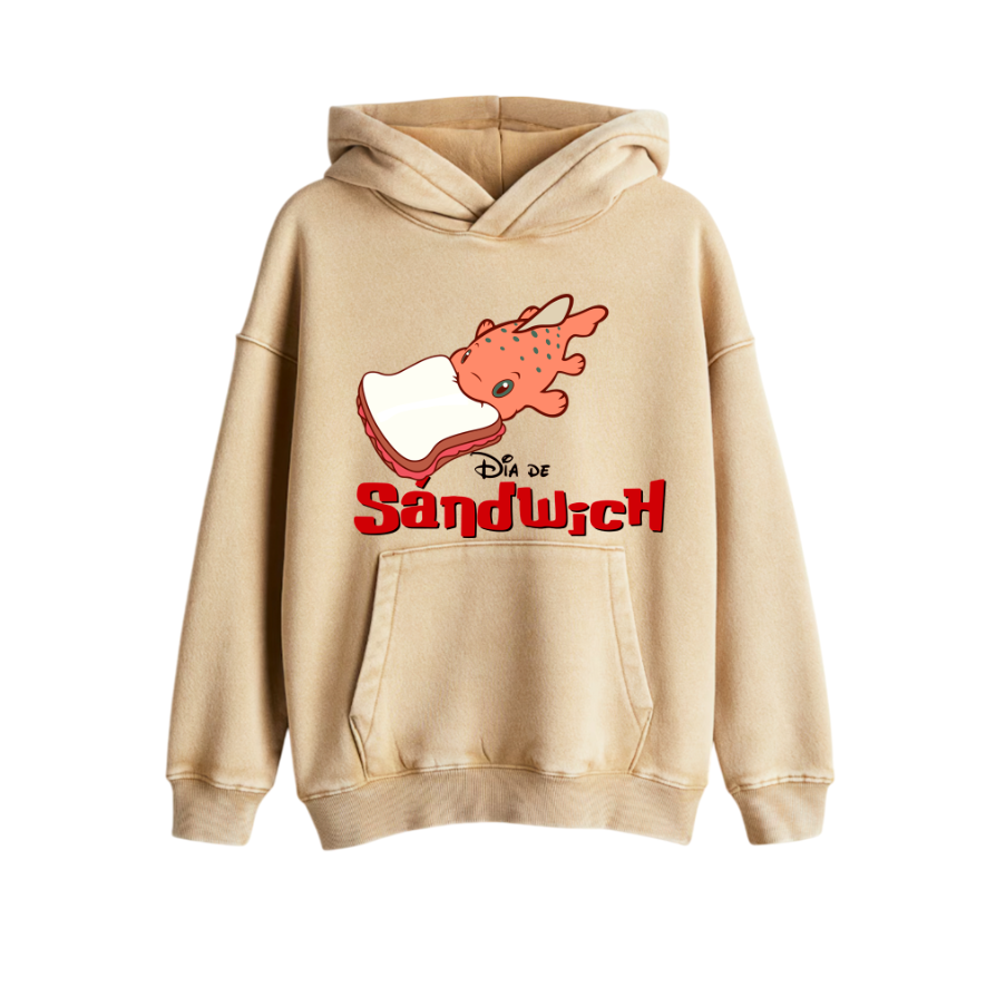 Sudadera| Beige | Lilo y Stitch | Pato día de sandwich