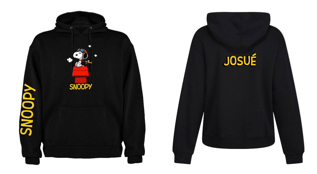 Sudadera| Negra | Snoopy| Diseño 1
