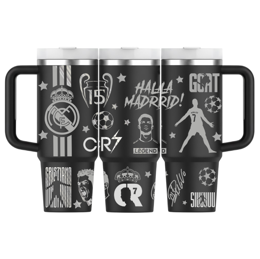 Vasos Térmico 1300ml | Negro | Real Madrid | figuritas 2