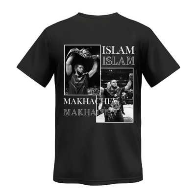 Playera | Negra | UFC | Islam Makhachev | Blanco y Negro