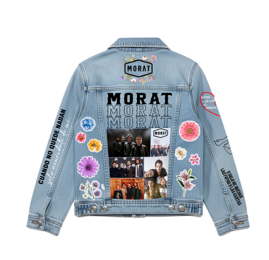 Chaqueta de lona | Celeste | Morat | flores