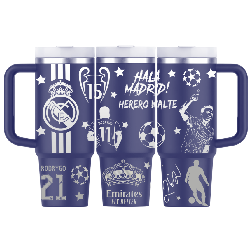 Vasos Térmico 1300ml | Azul Marino | Real Madrid | figuritas | Herero Walte
