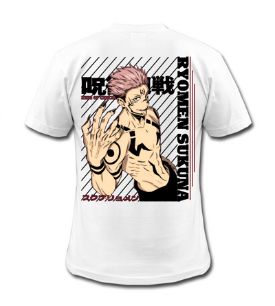 Playera | Blanca | OVERZISE | Ryomen Sukuna| Rayada