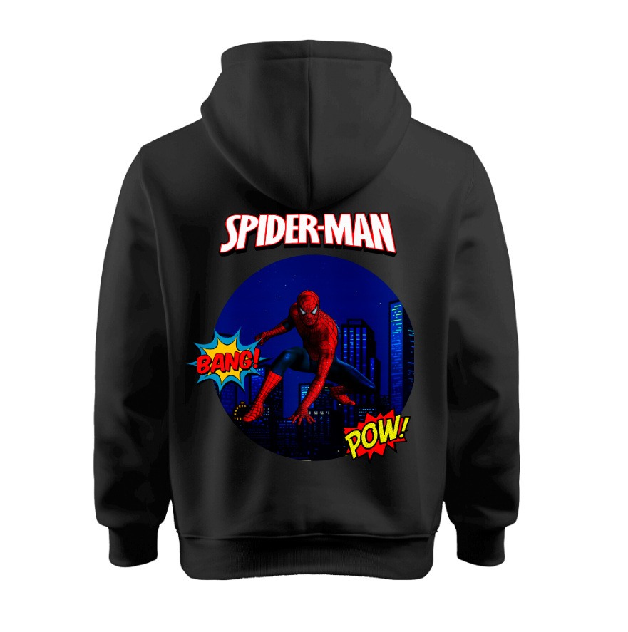 Sudadera | Negra| Spiderman | Ciudad nocturna 2