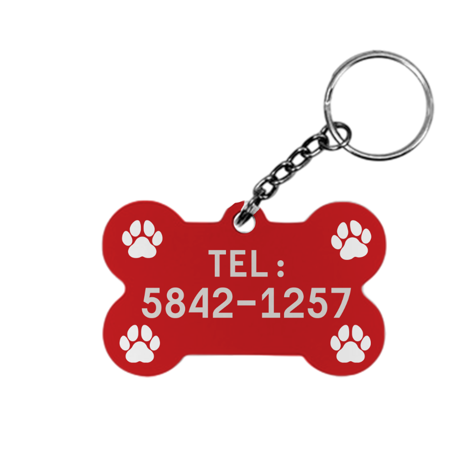 Llavero de Metal | Hueso | Personalización ambos lados | Rocky