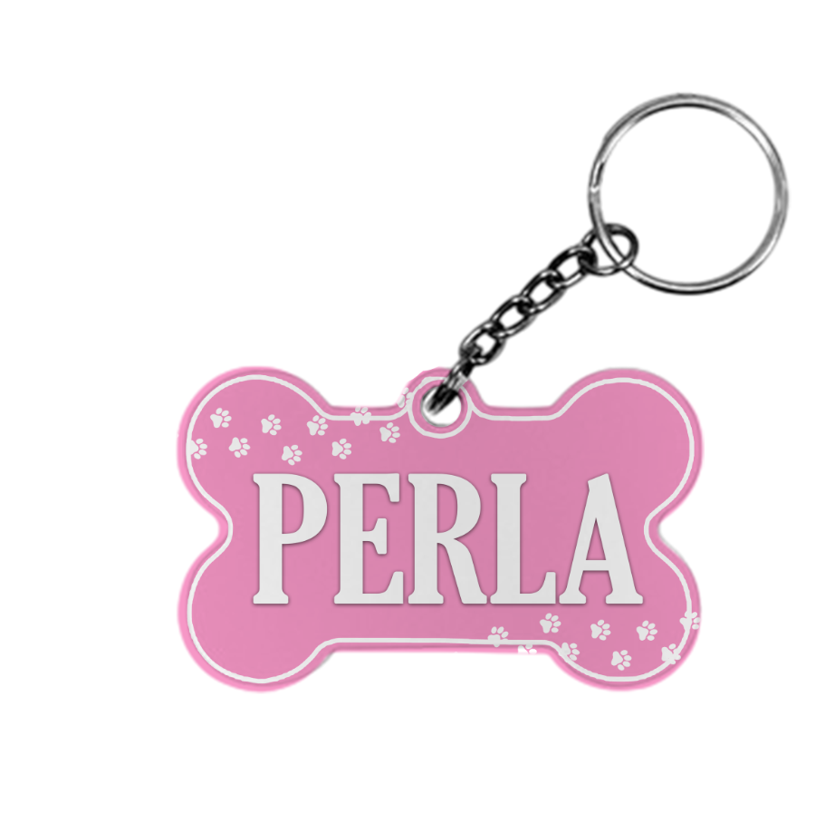 Llavero de Metal | Hueso | Personalización ambos lados | PERLA