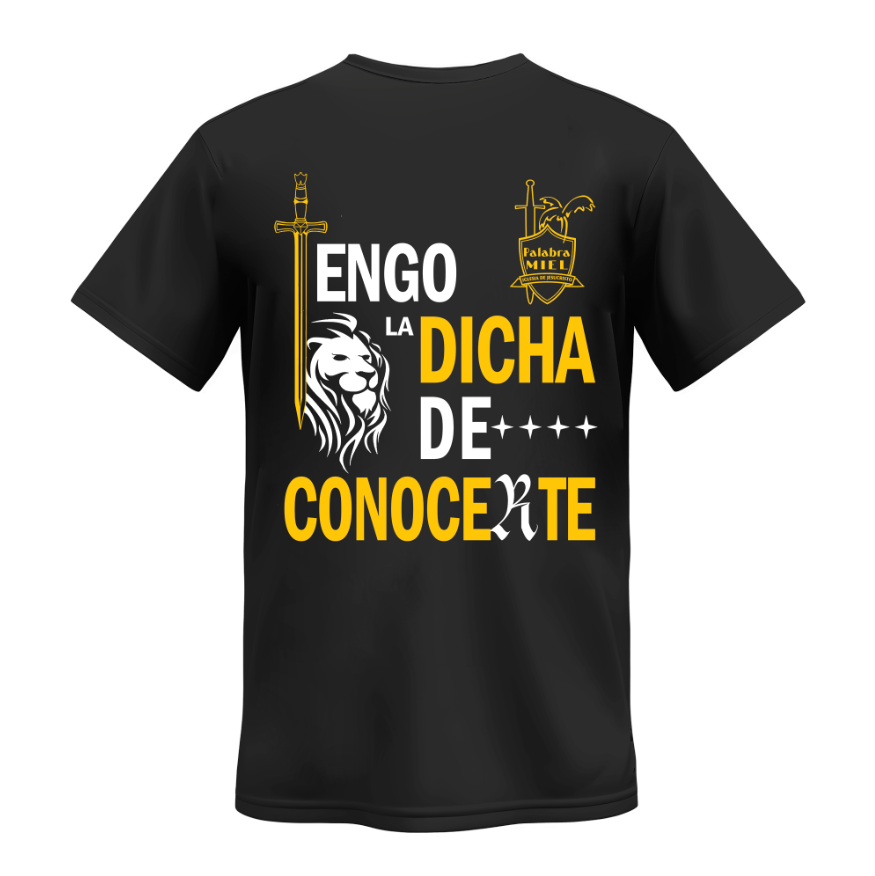 Playera | Negra | Palabra Miel | Tengo la dicha | logo