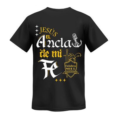Playera | Negra | Palabra Miel | Jesus el ancla de mi fe| Bajo
