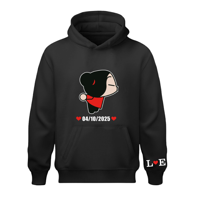 Sudadera | Negra | Pucca | LOVE 2