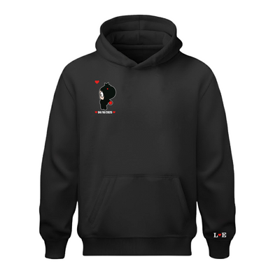Sudadera | Negra | Pucca | LOVE 1 | iniciales y fecha