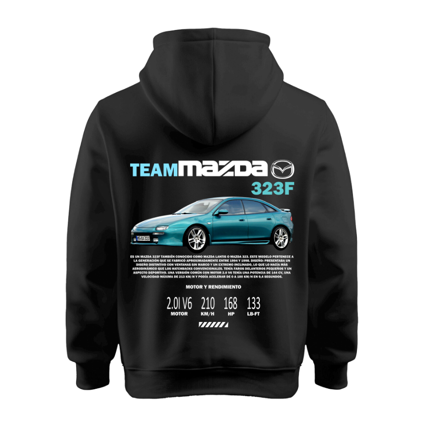 Sudadera | Negra | Team Mazda | 323F