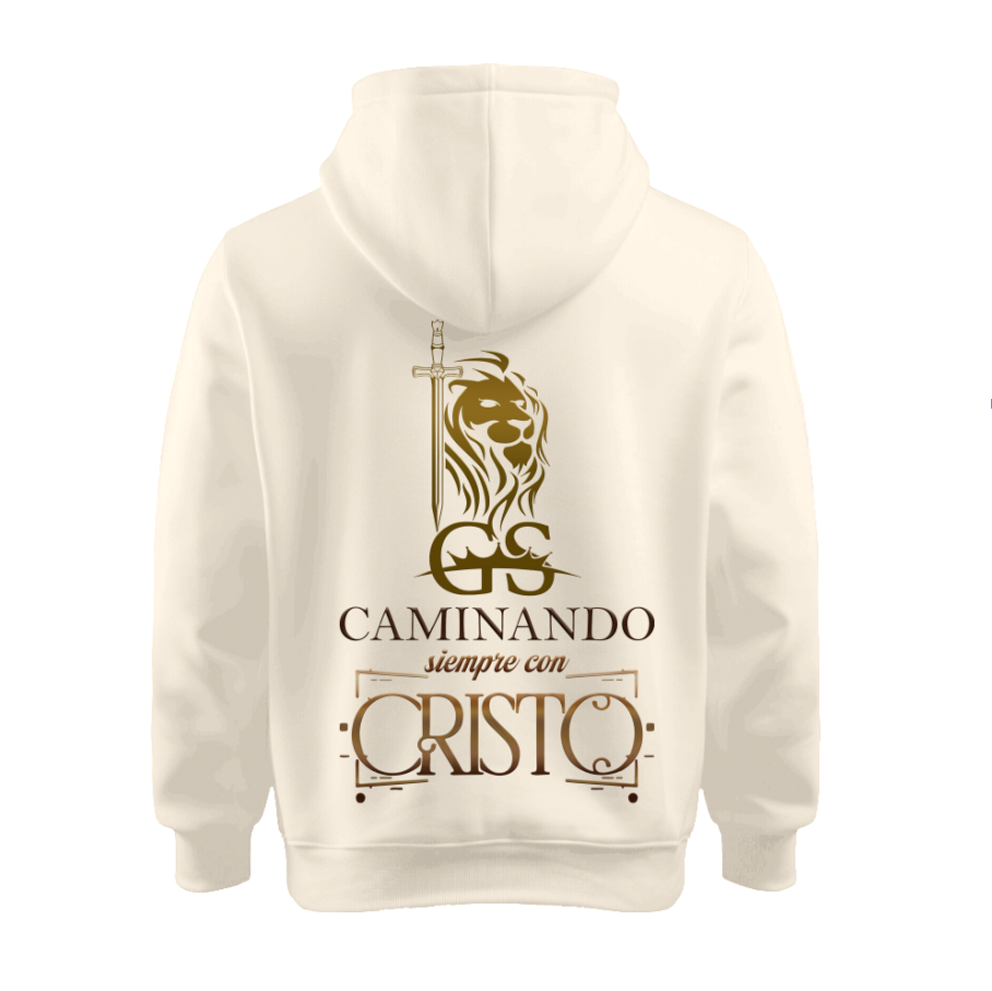 Sudadera | Beige | Palabra Miel | Caminando siempre con Cristo Logo