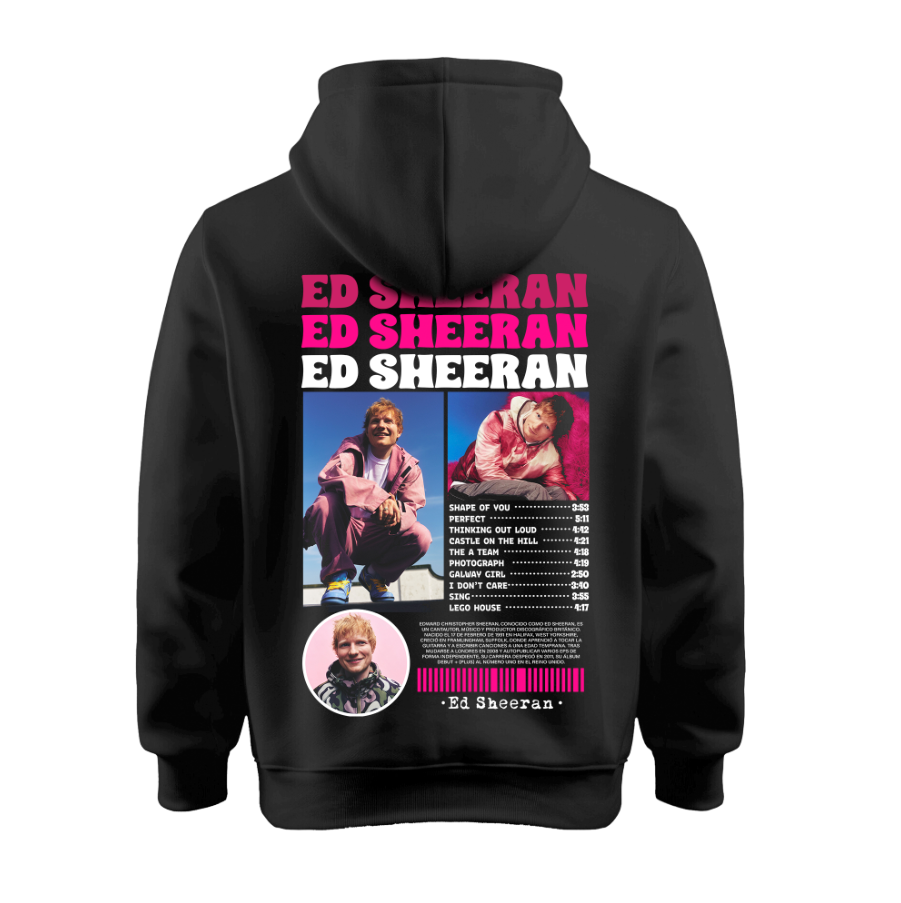 Sudadera | Negra | Ed Sheeran | Biografía AZIZAM